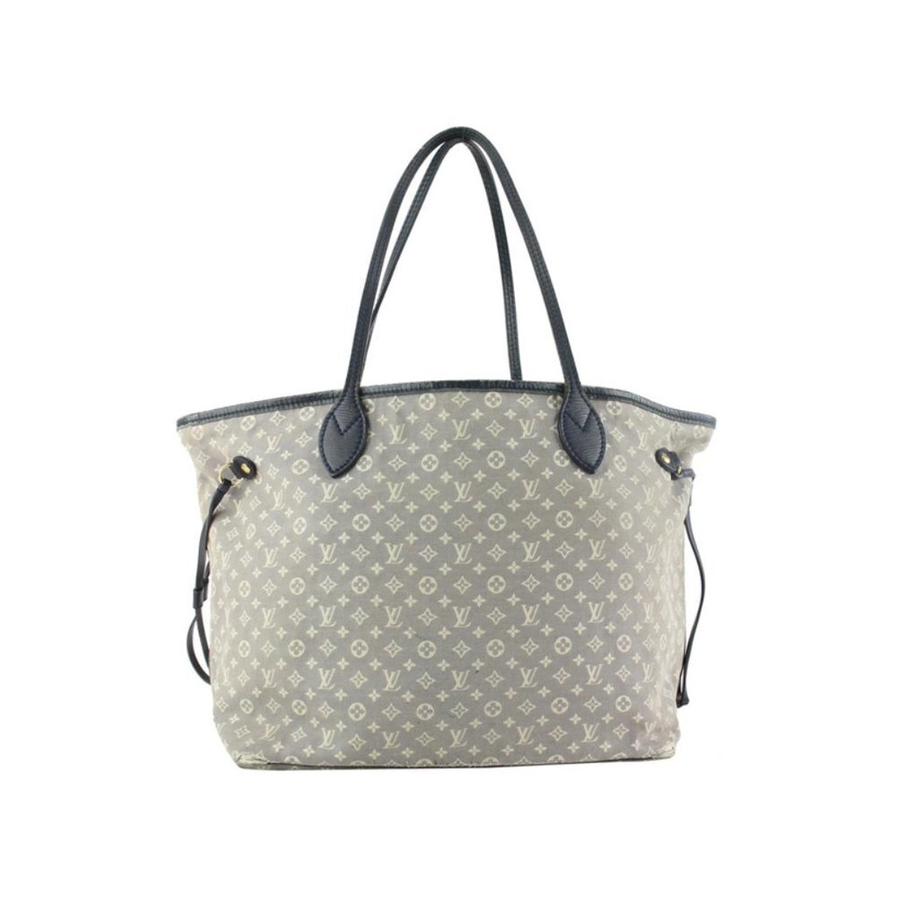 Louis Vuitton Grey x Navy Monogram Idylle Mini Lin Neverfull MM Tote Bag 15LV110